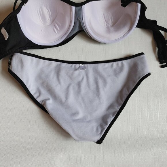 3D BIKINI TOP with Matching Bottoms Women's Size Medium Green White Black - Picture 3 of 4